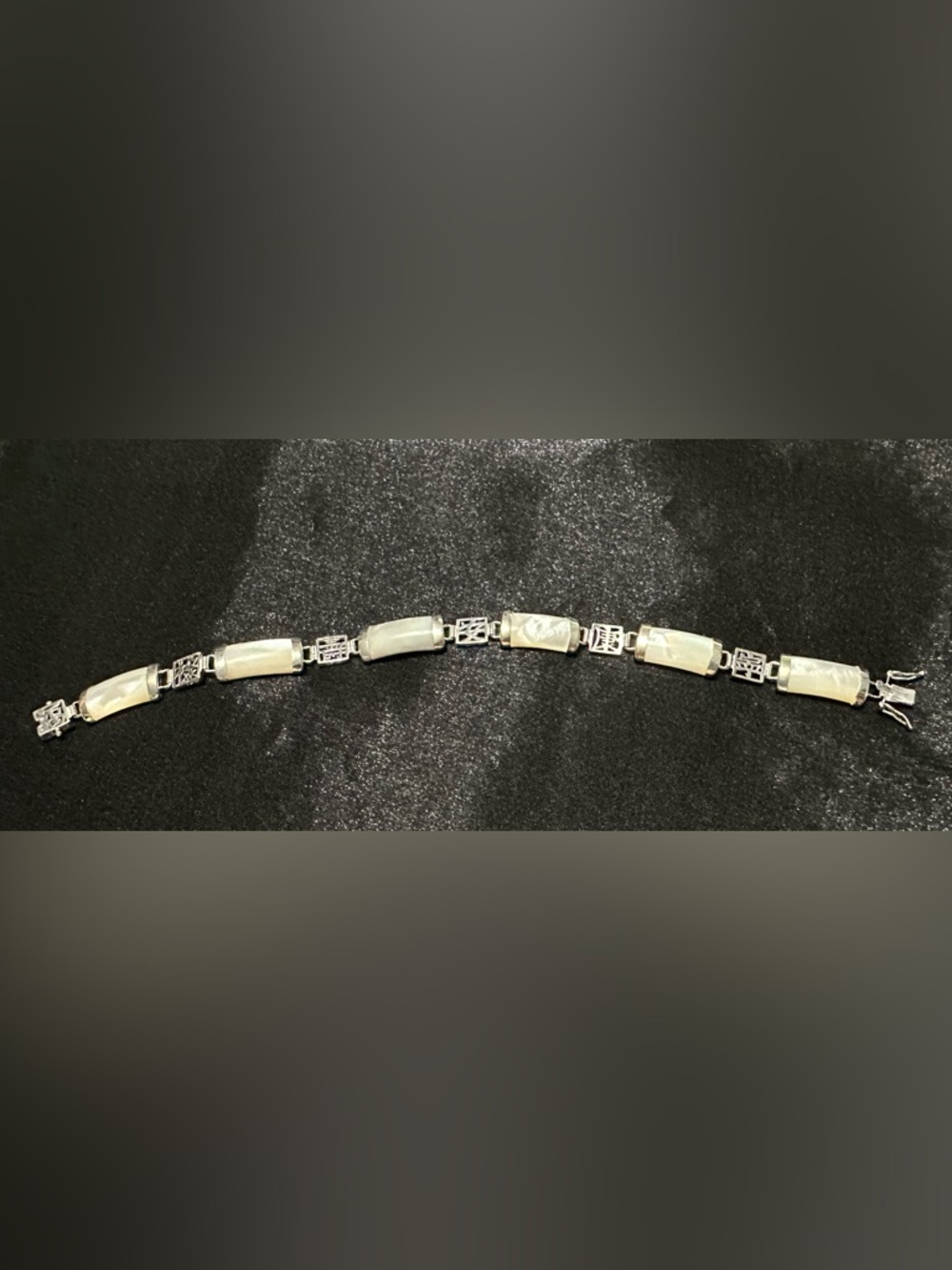 Mother of Pearl Silver Link Bracelet